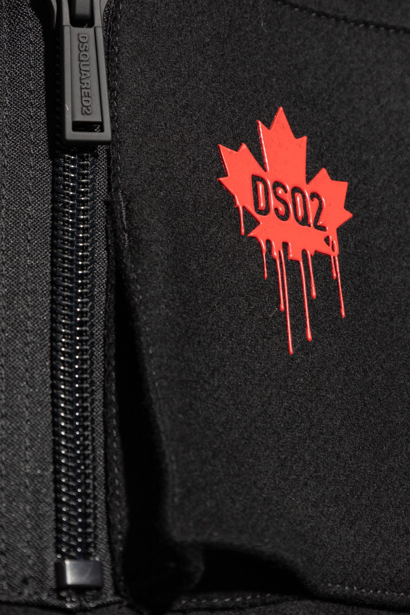 Dsquared2 Drawstring Zipped Coat In Black