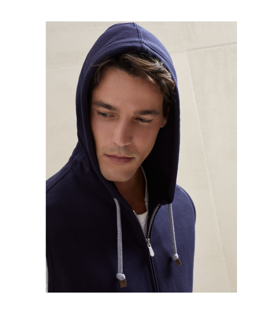 Brunello Cucinelli Contrasting-sleeves Sweatjacket In Black