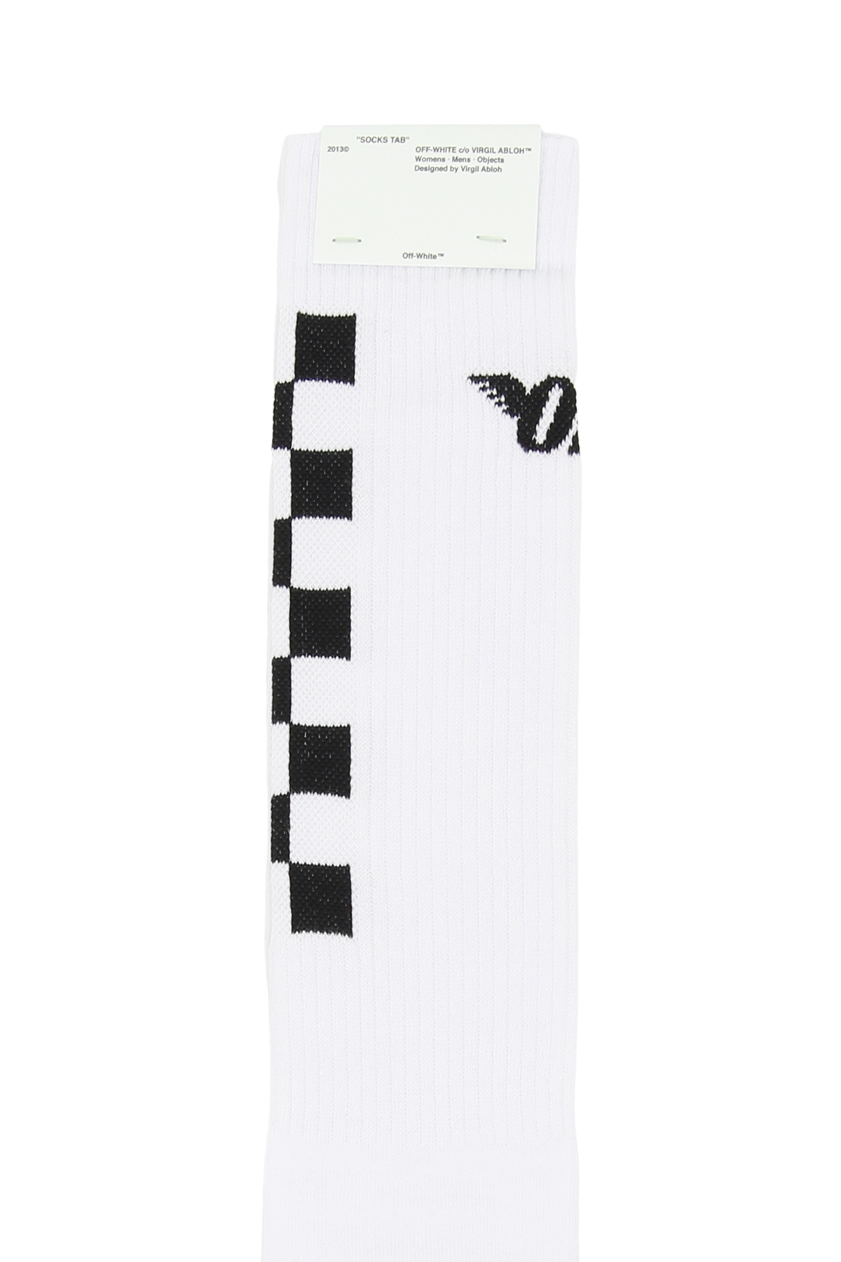 Shop Off-white Checkered Socks In White