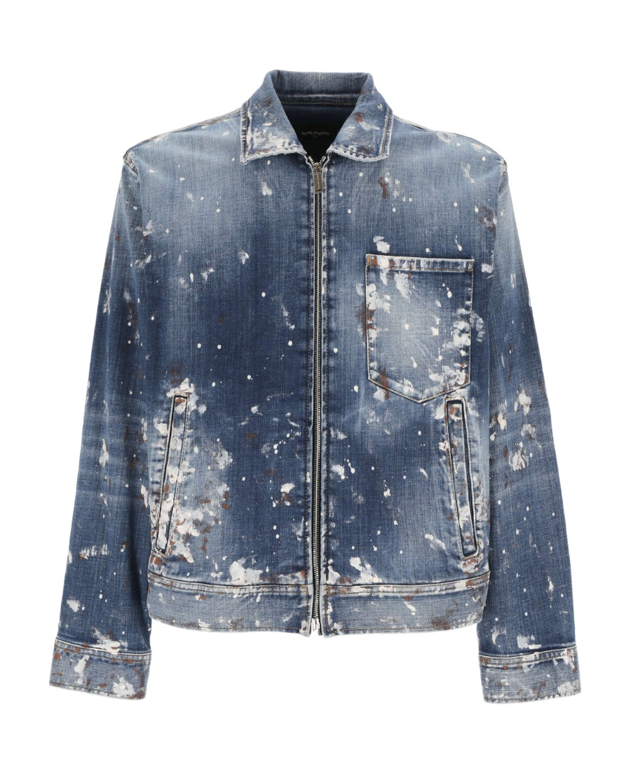 Dsquared2 Red Spots Washed Denim Jacket In Blue