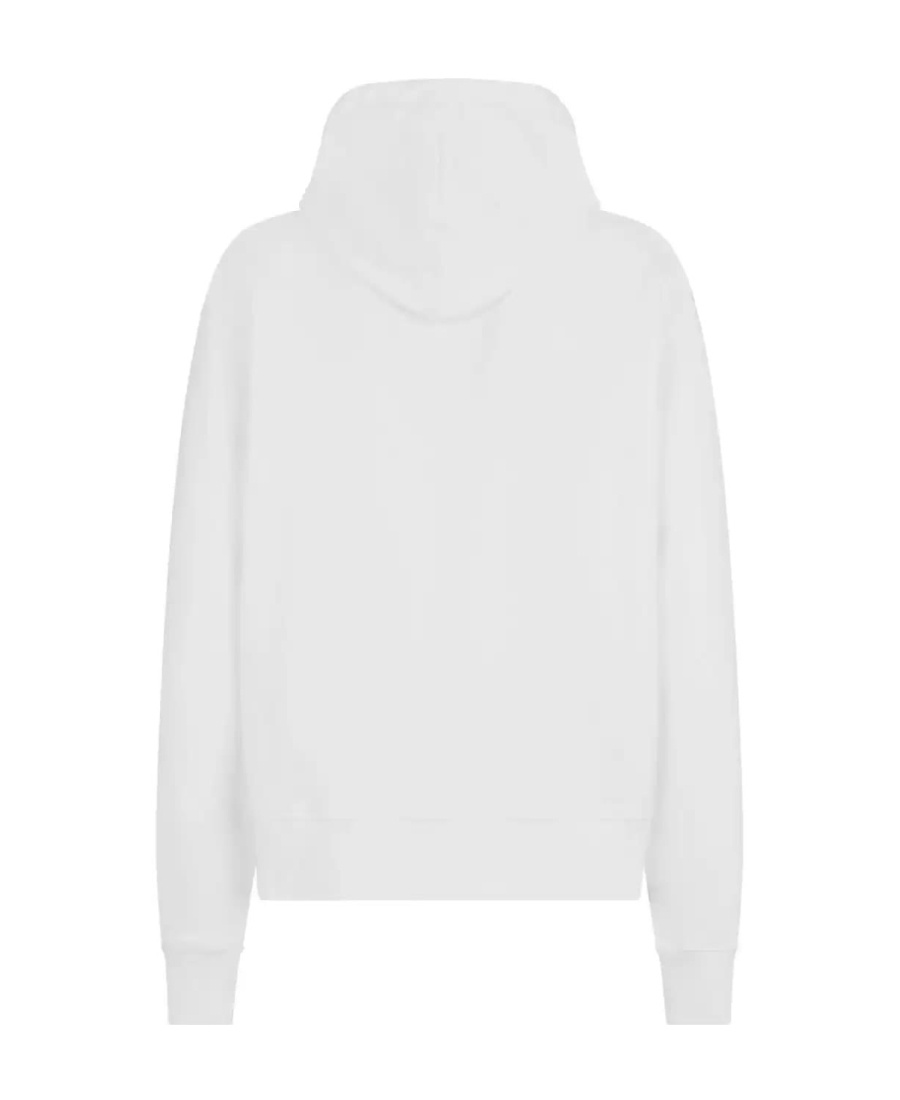 Dsquared2 Cotton Hoodie With Frontal Printed In White