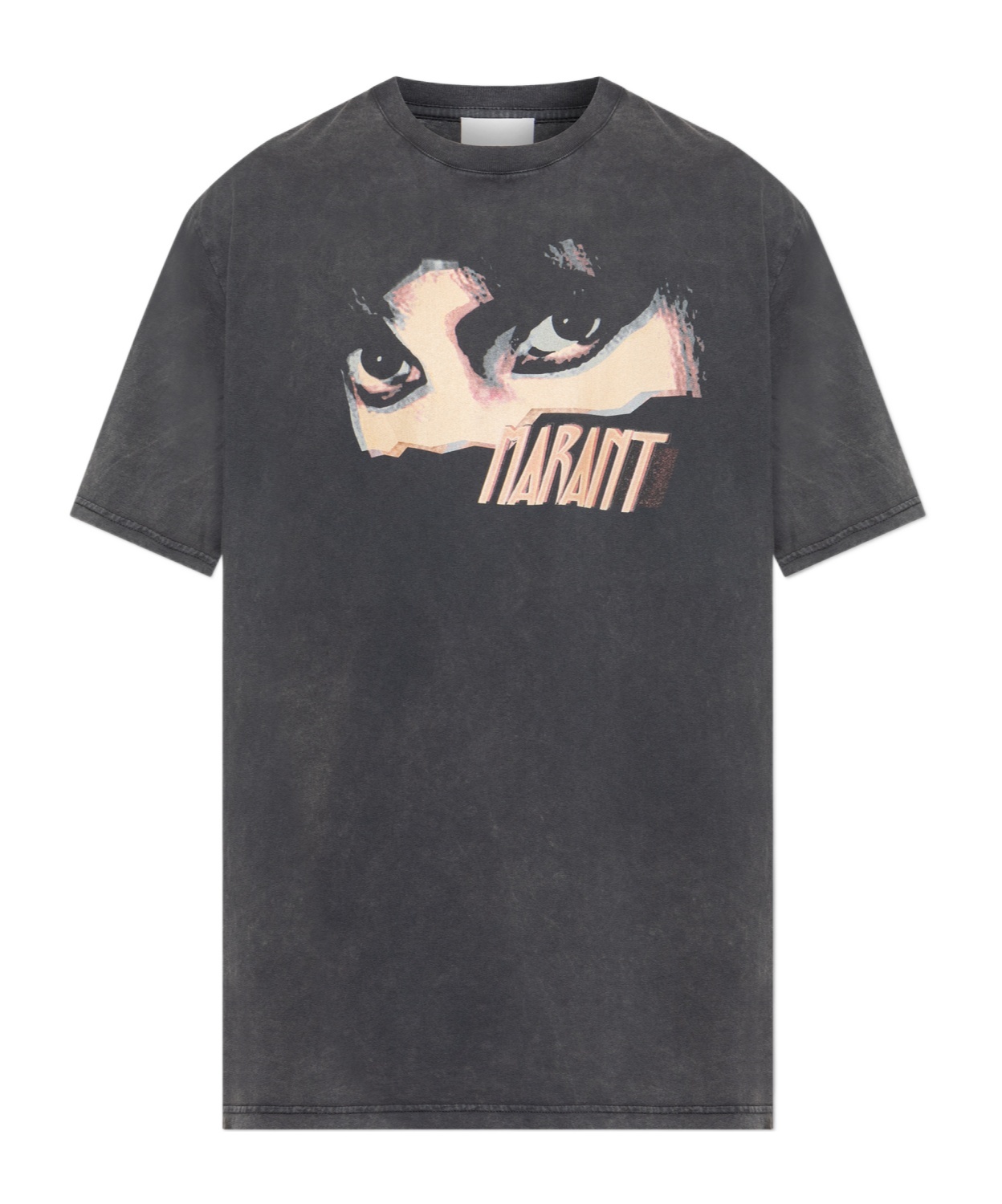 Isabel Marant Crew Neck Graphic Print Short Sleeves T-shirt In Black