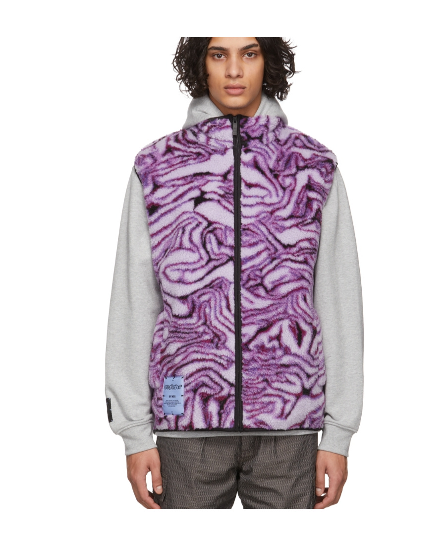 Shop Mcq By Alexander Mcqueen Sleeveless Zipper Casual Jacket In Purple