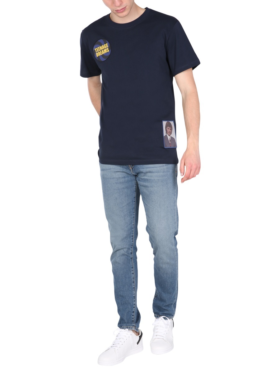 Raf Simons Crew Neck T-shirt In Blue
