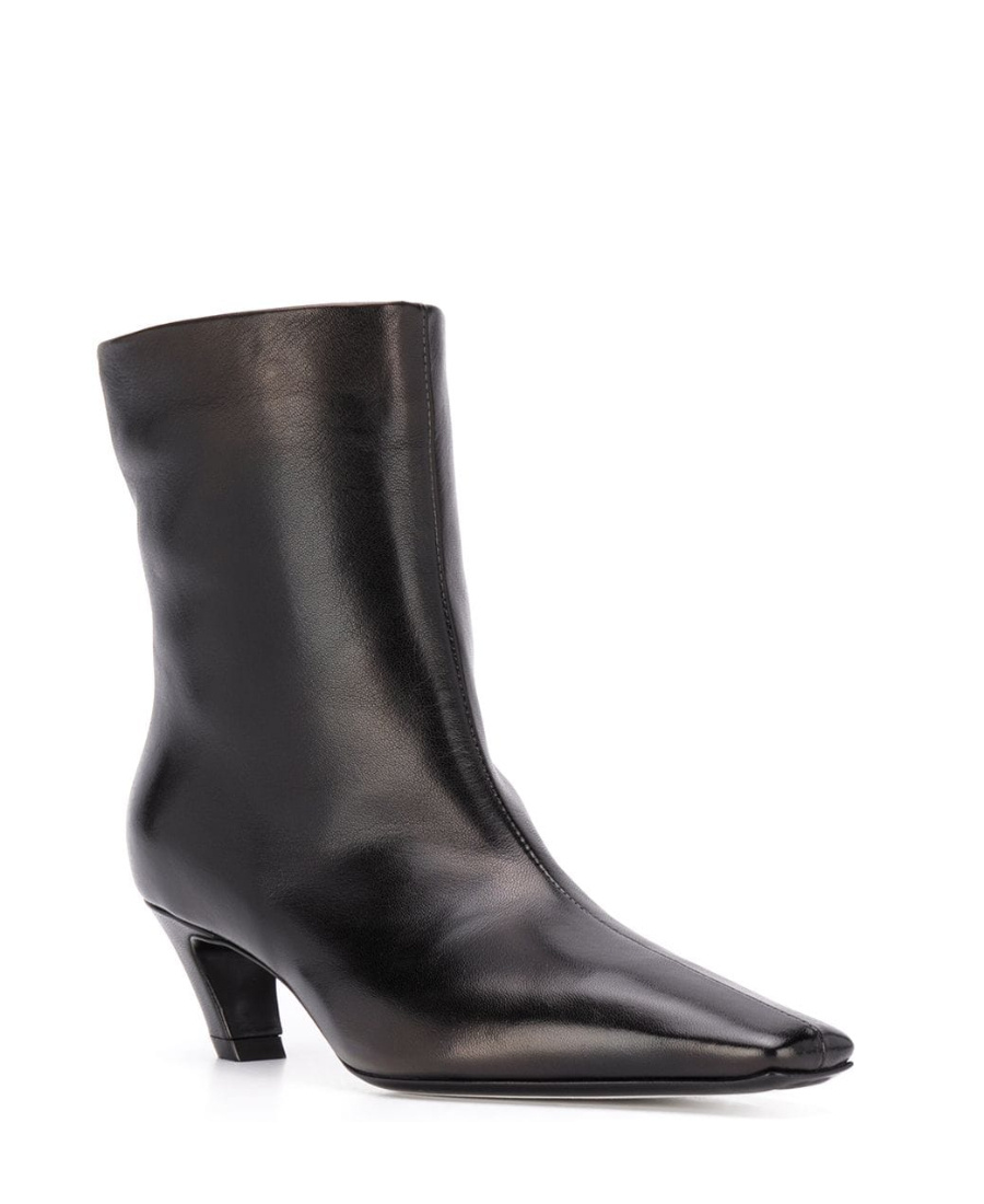 KHAITE SQUARE-TOED ANKLE BOOTS