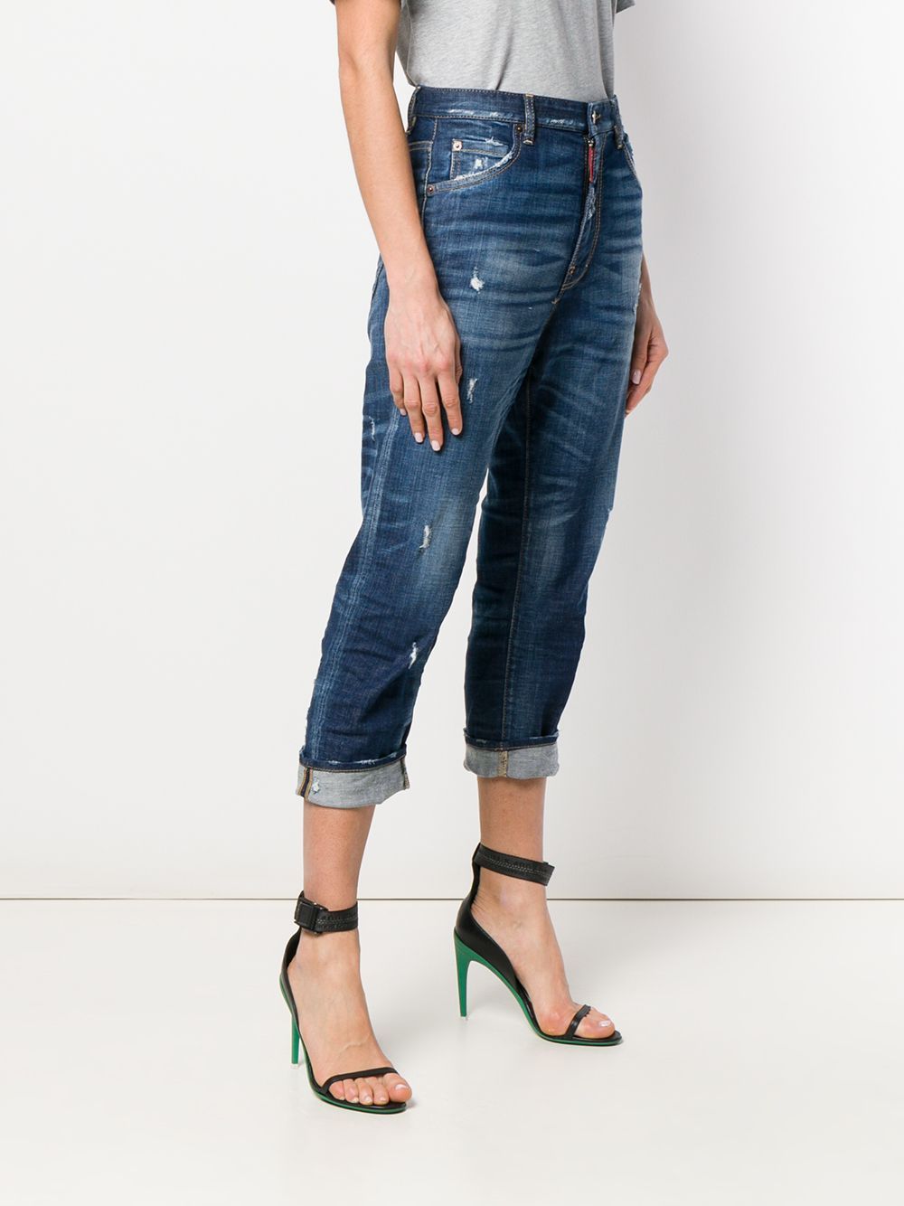 Dsquared2 Logo Details Jeans In Blue