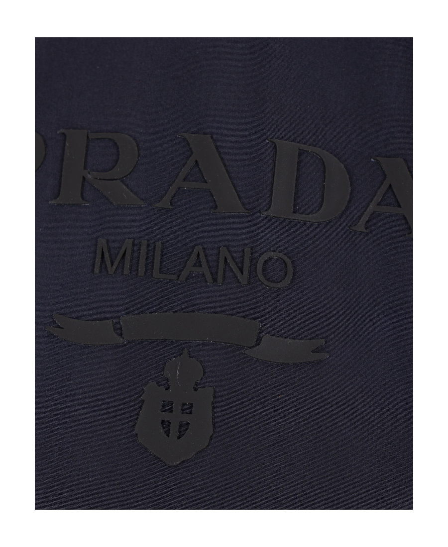Prada Logo-print Tech-canvas Coat In Black