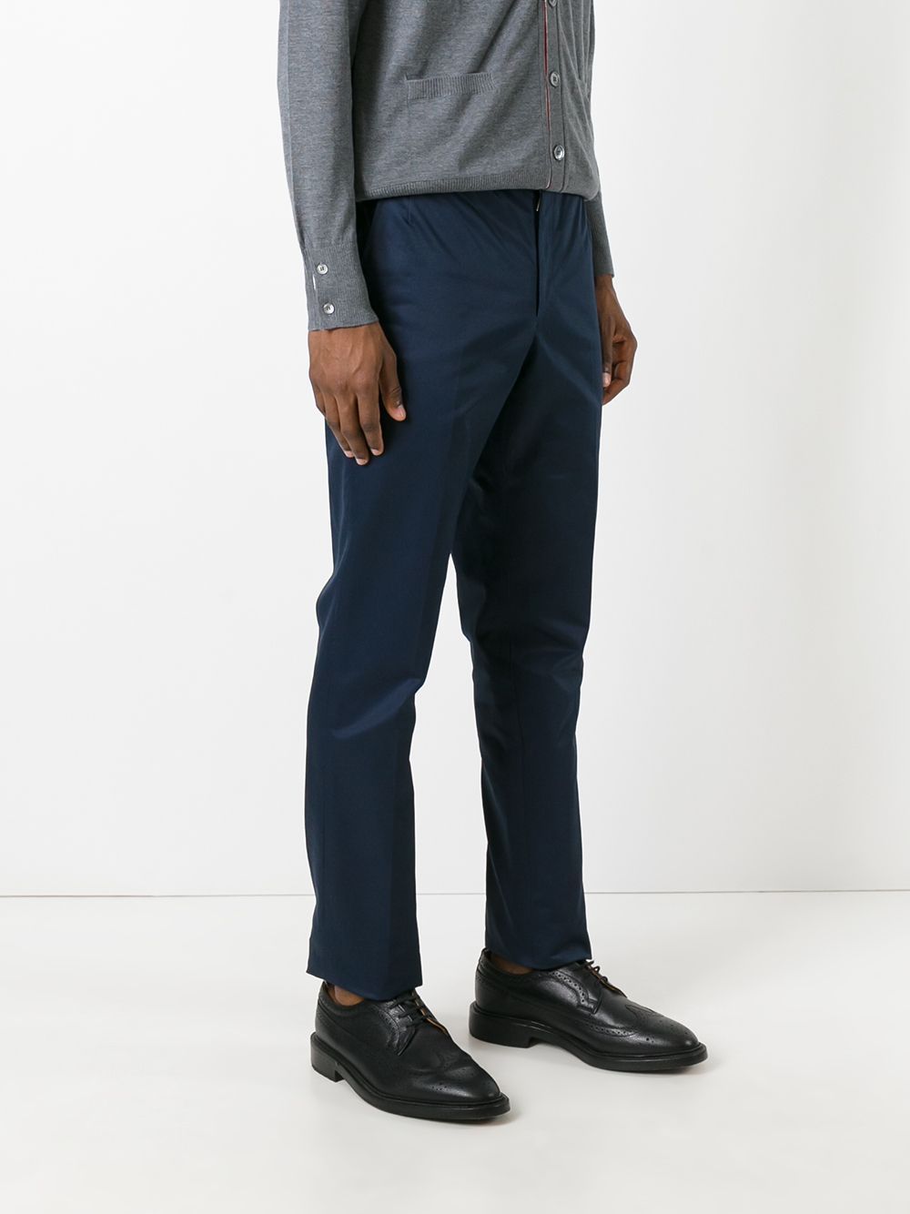 Thom Browne Twill Casual Pants In Black
