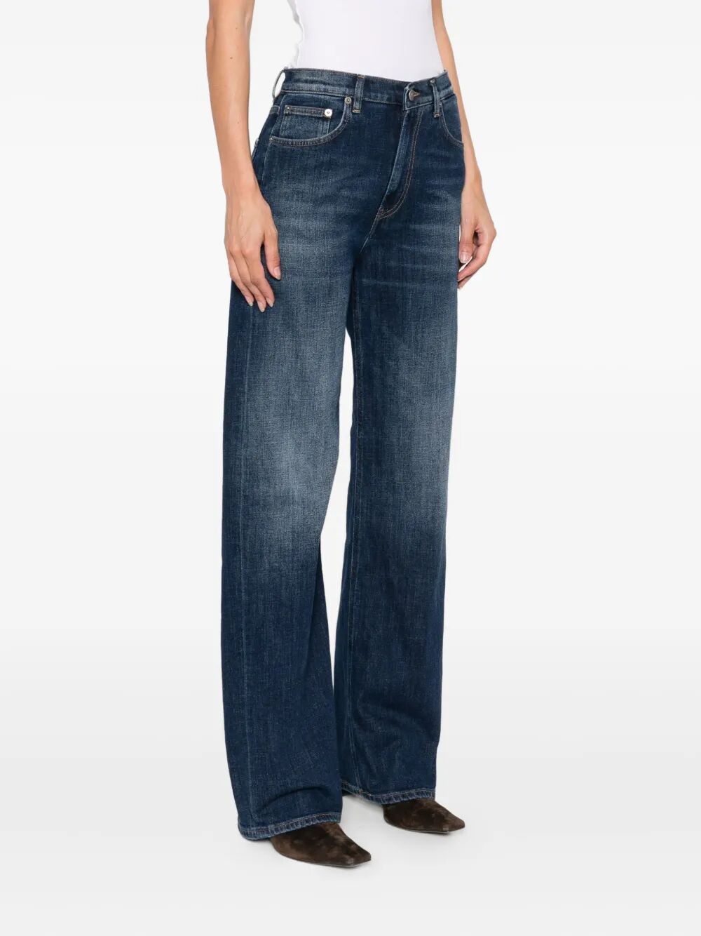 Dondup Logo-patch Jeans In Blue