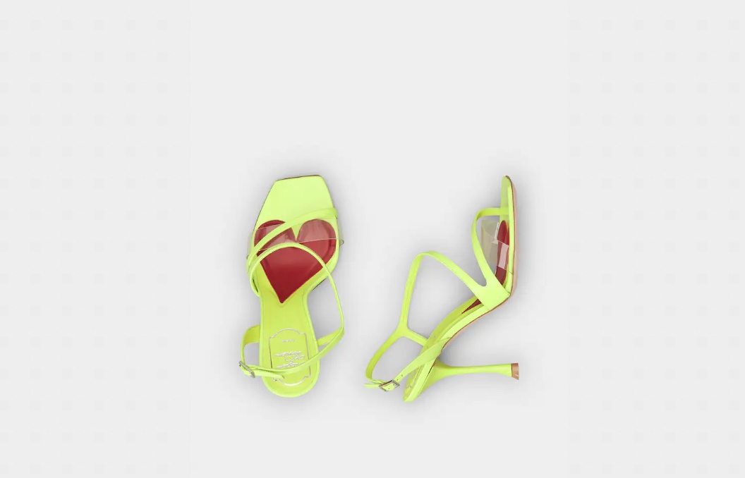 Roger Vivier Logo High-heeled Sandals In Yellow