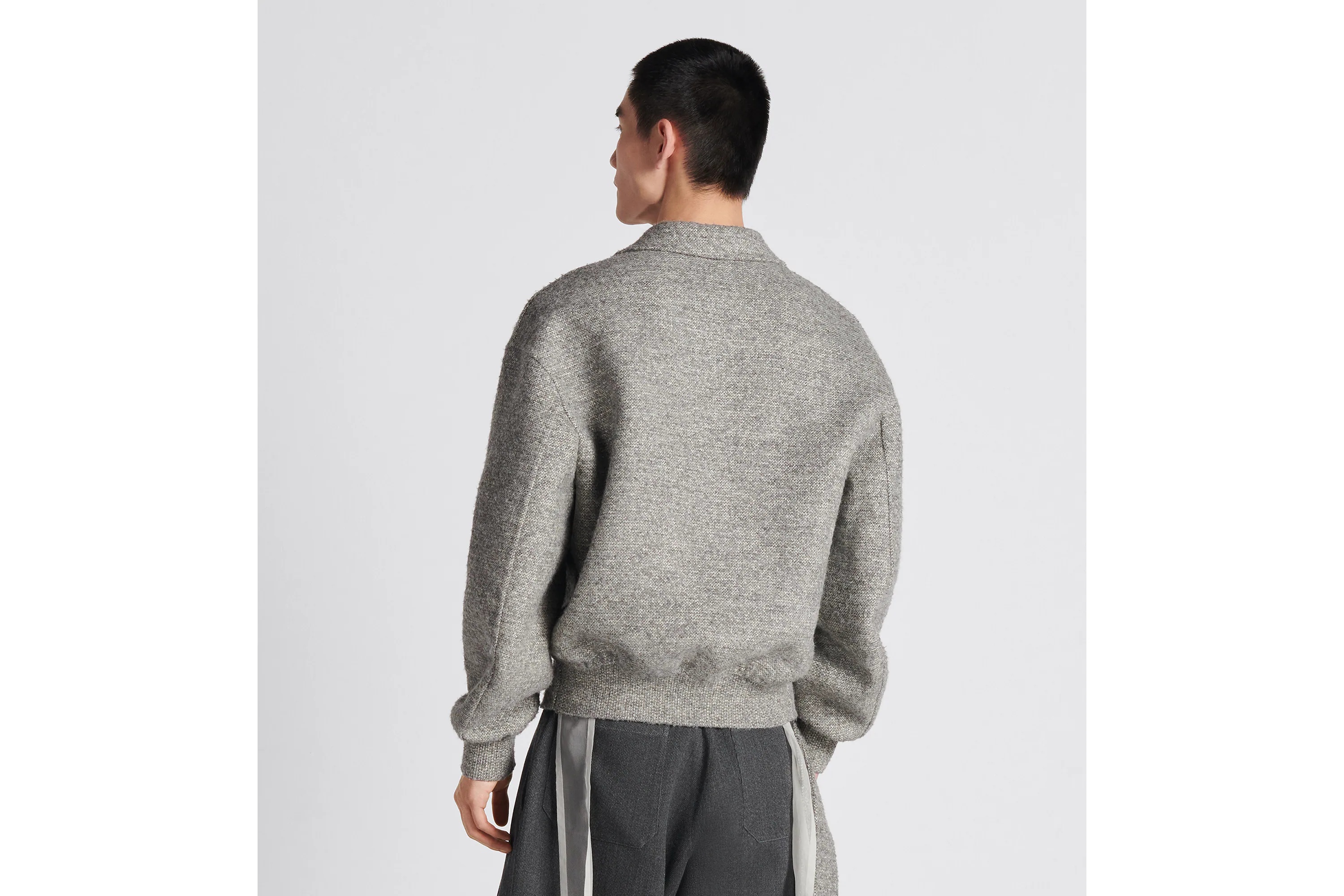 Dior Long-sleeved Wool Shearing Casual Jacket In Gray