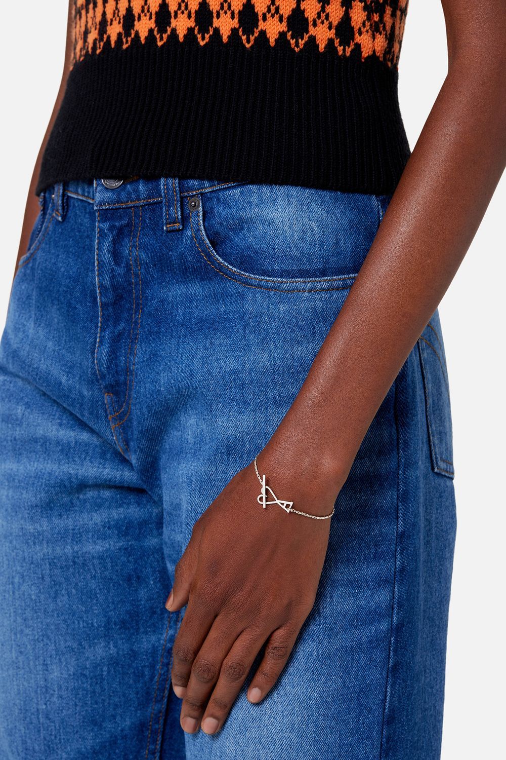 AMI ALEXANDRE MATTIUSSI AMI LOGO CHARM BRACELET