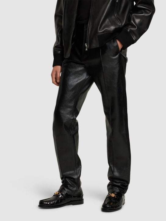 Versace Medusa Crocodile-embossed Leather Loafers