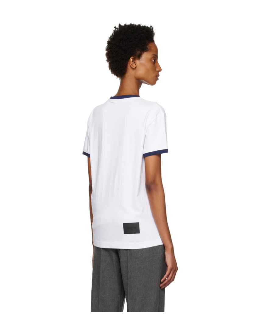 We11 Done Logo-print Ringer T-shirt In White