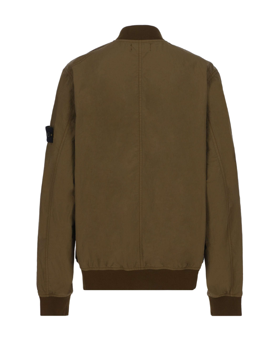 Stone Island Logo-patch Sleeve Jacket In Green