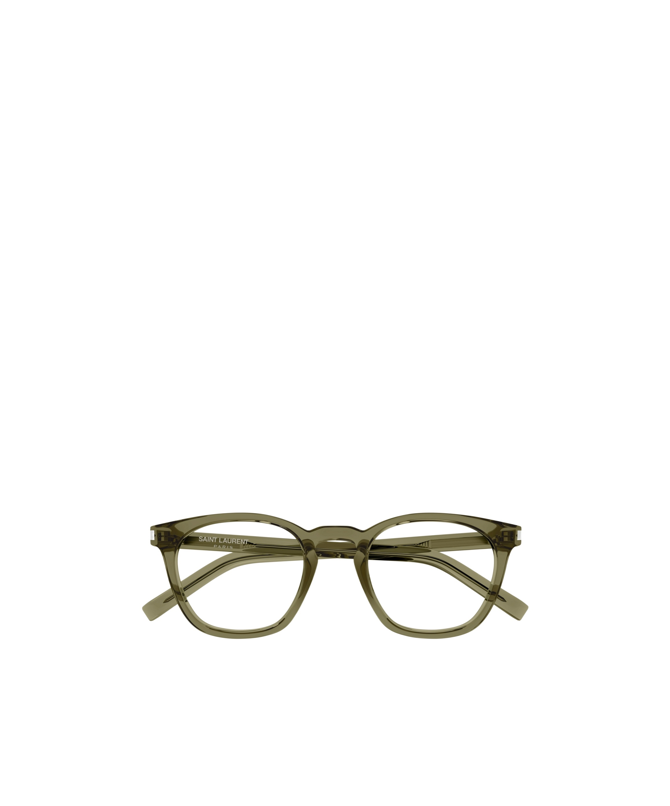 Saint Laurent Sl 28 Square-frame Glasses In Green