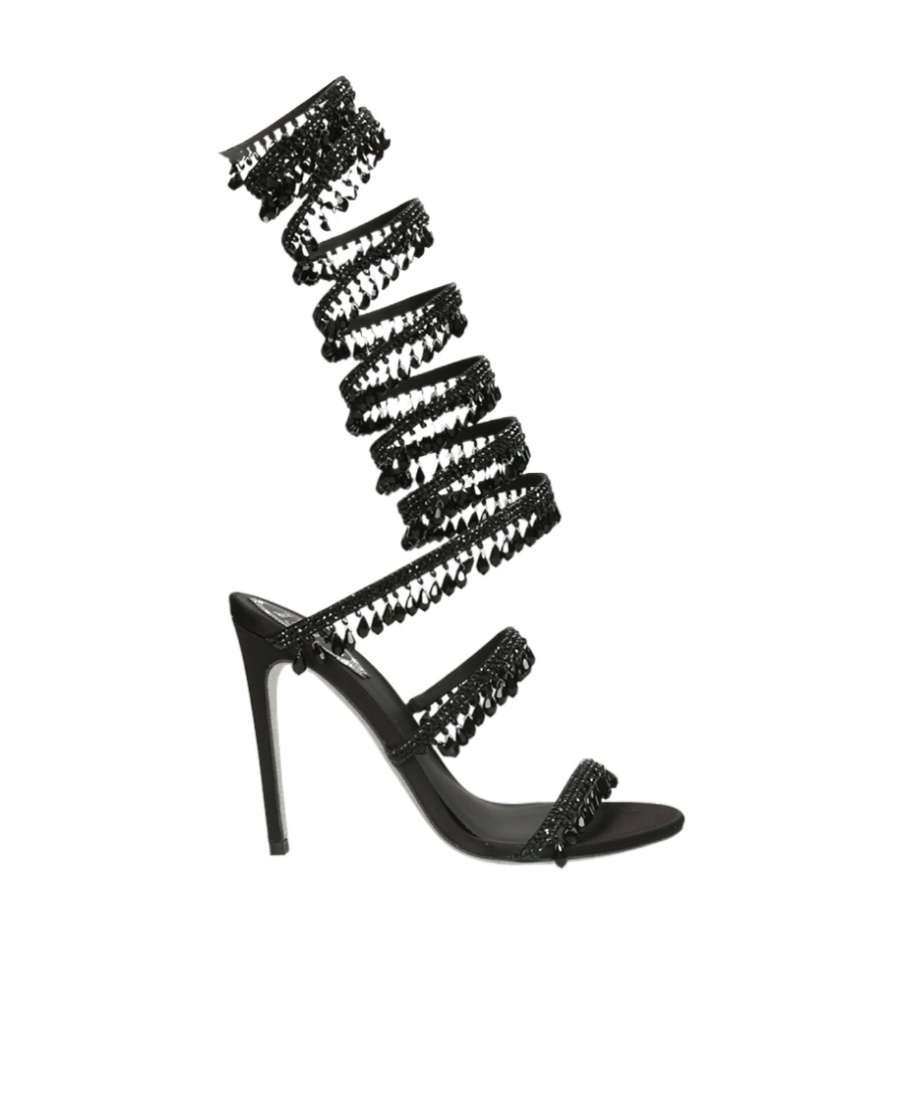 René Caovilla Open-toed High-heeled Sandals In Black