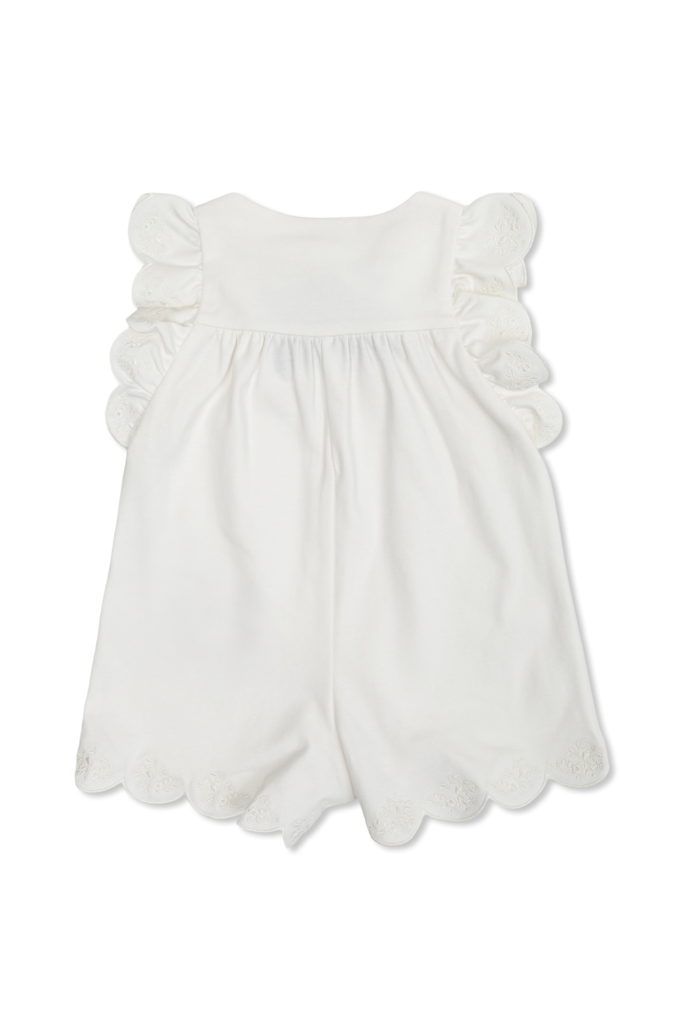 Chloé Kids Ruffled Regular Fit Romper In White