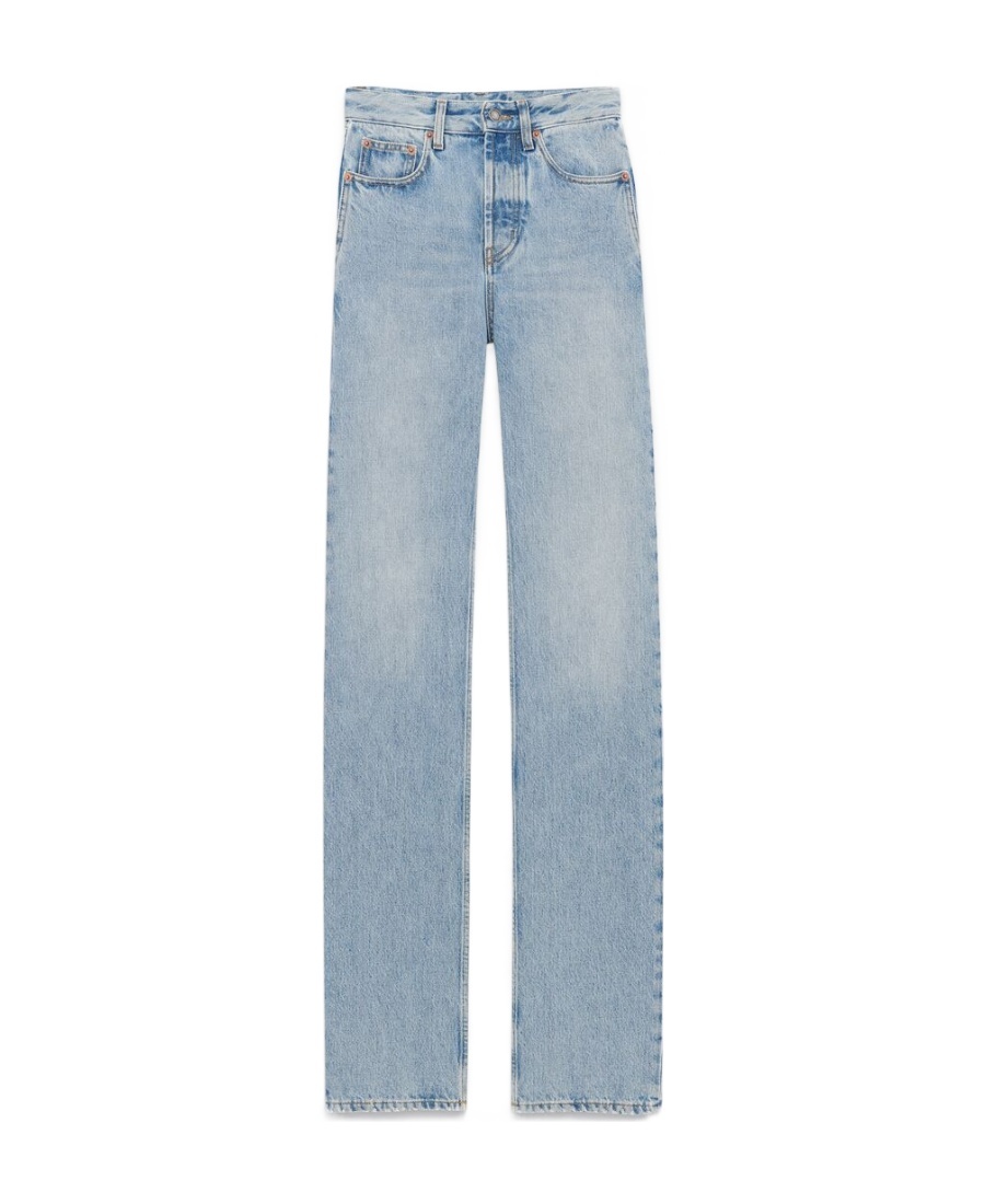 Saint Laurent Straight-leg Cotton Jeans In Sicily Blue