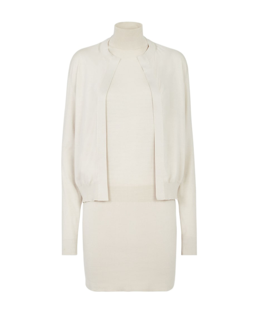 Fendi Open-front Knitted Cardigan In White