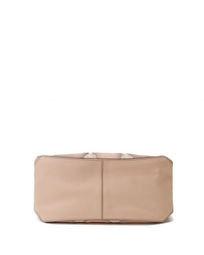 Bottega Veneta Logo Handbag In Nude