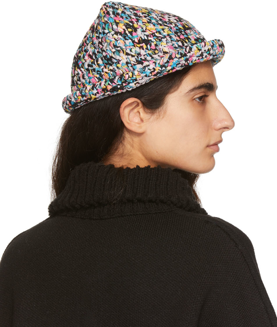 We11 Done Logo Coarse Knitted Fisherman's Hat In Black