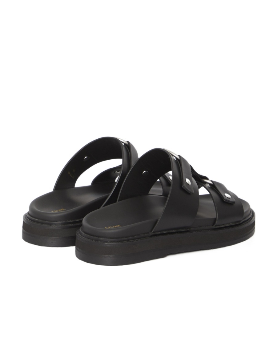 Celine Tippi Round Head Slippers In Black