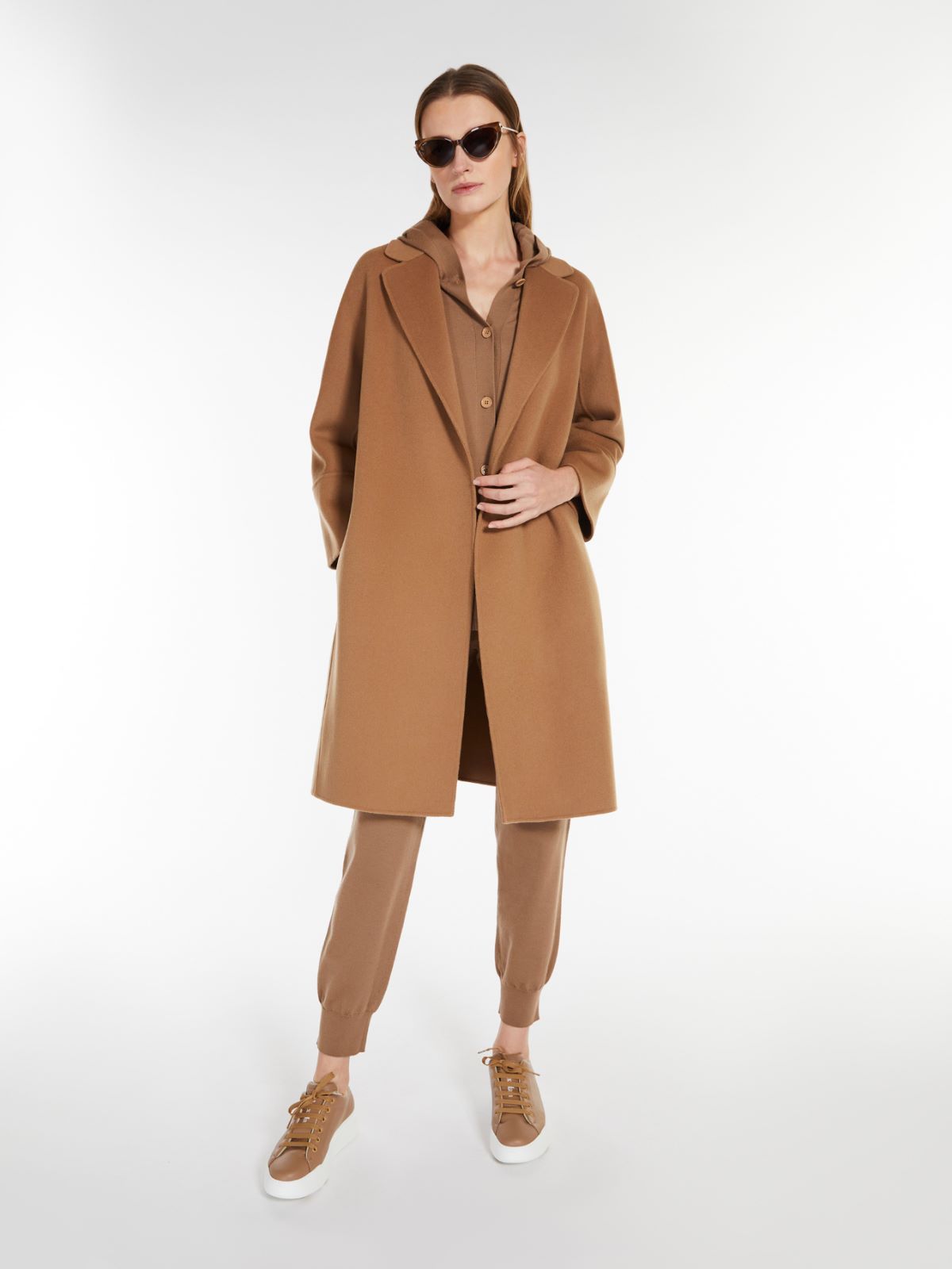 Max Mara Arona Open Coat In Brown