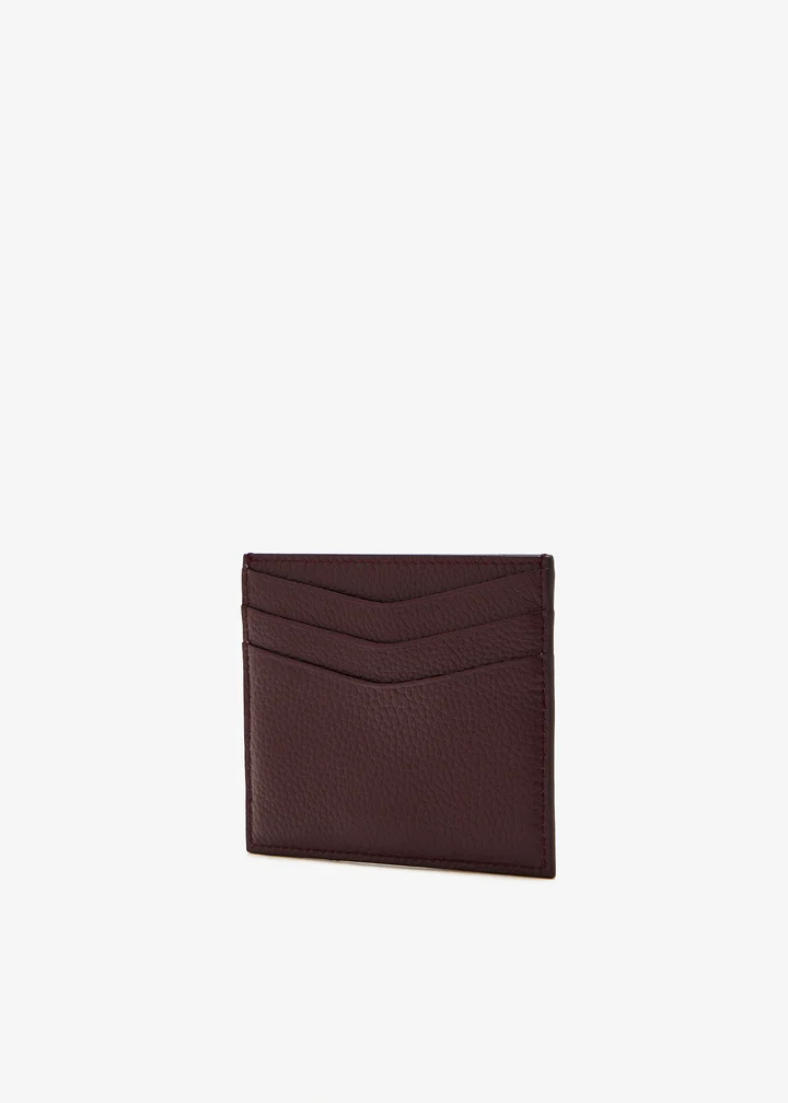 Miu Miu Leather Card-slots Card Holder In Burgundy