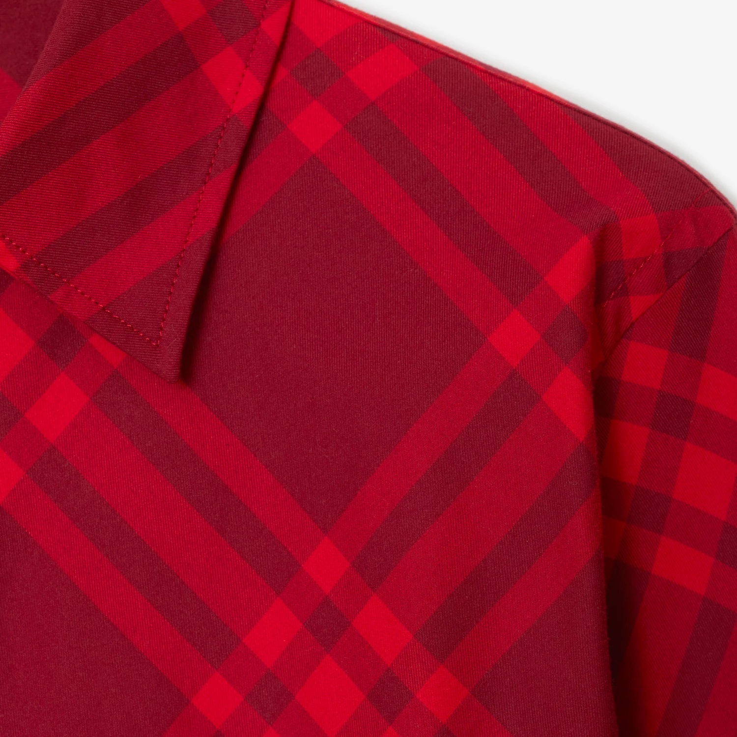 Burberry Womens Ripple Ip Check Check-pattern Pleated-cuff Cotton Shirt In Red