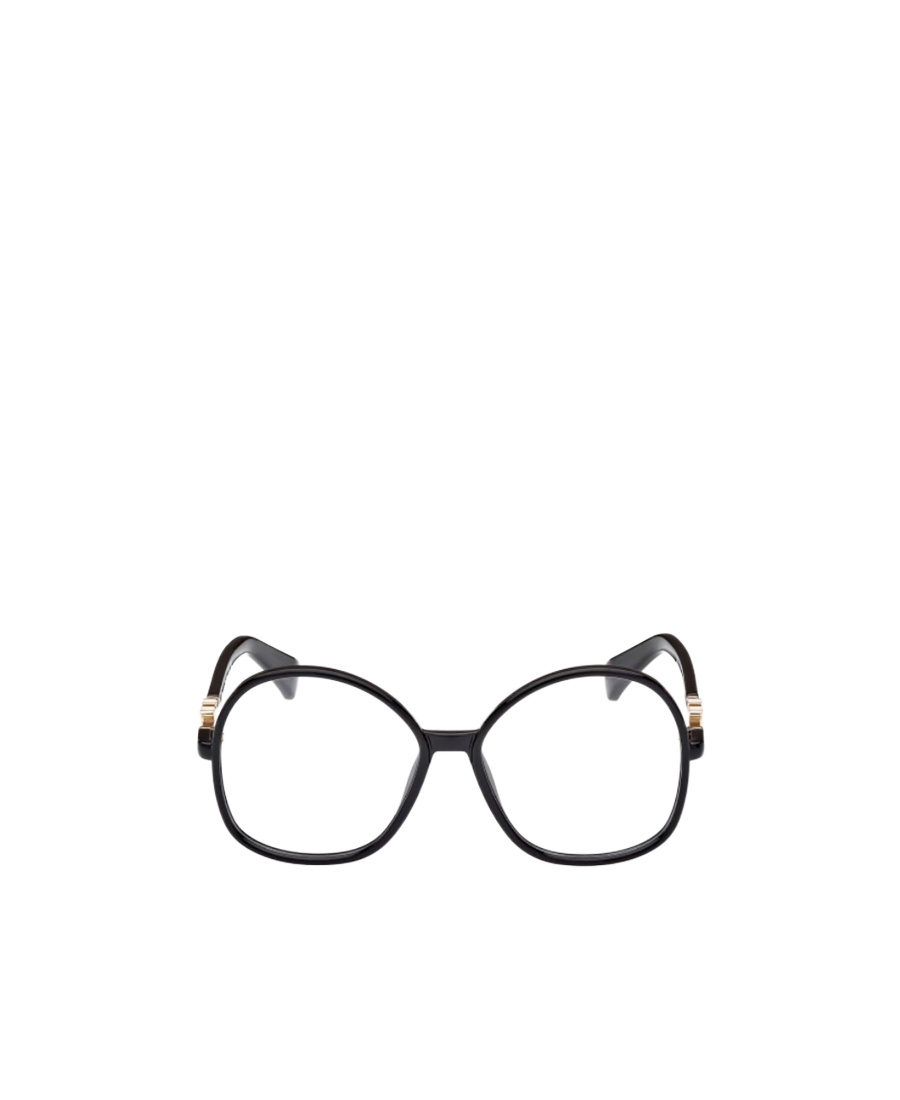 Shop Max Mara Round Frame Glasses In Black