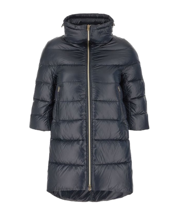 Herno Quilted Zipper Down Jacket In Black