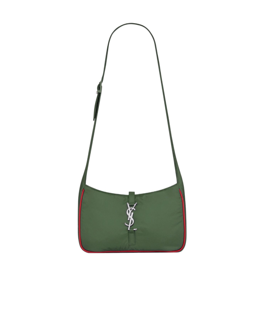 Saint Laurent Le 5 À 7 Crossbody Bag In Econyl Regenerated Nylon In Green