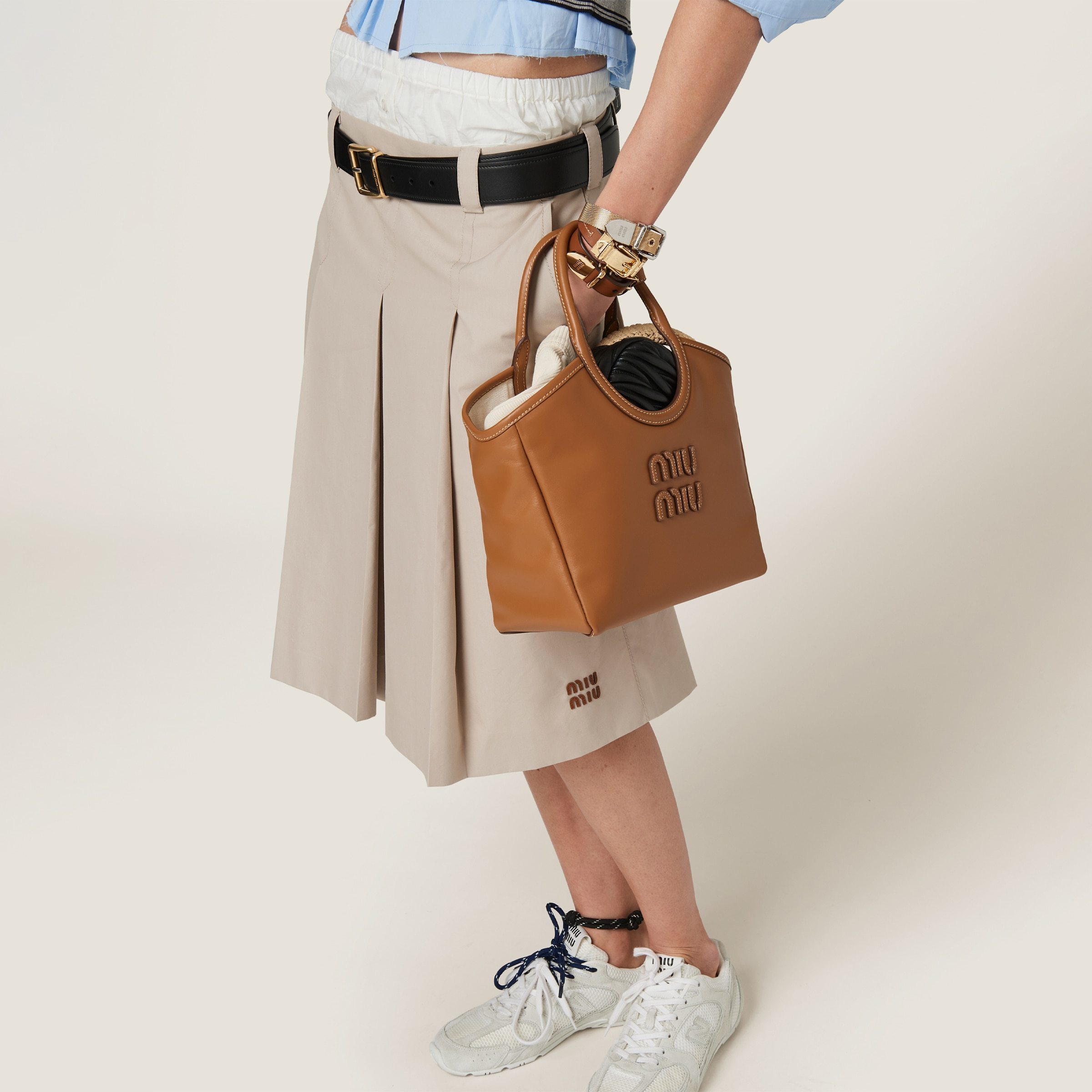 Miu Miu Miumiu Women Gonna Pieghe In Nude