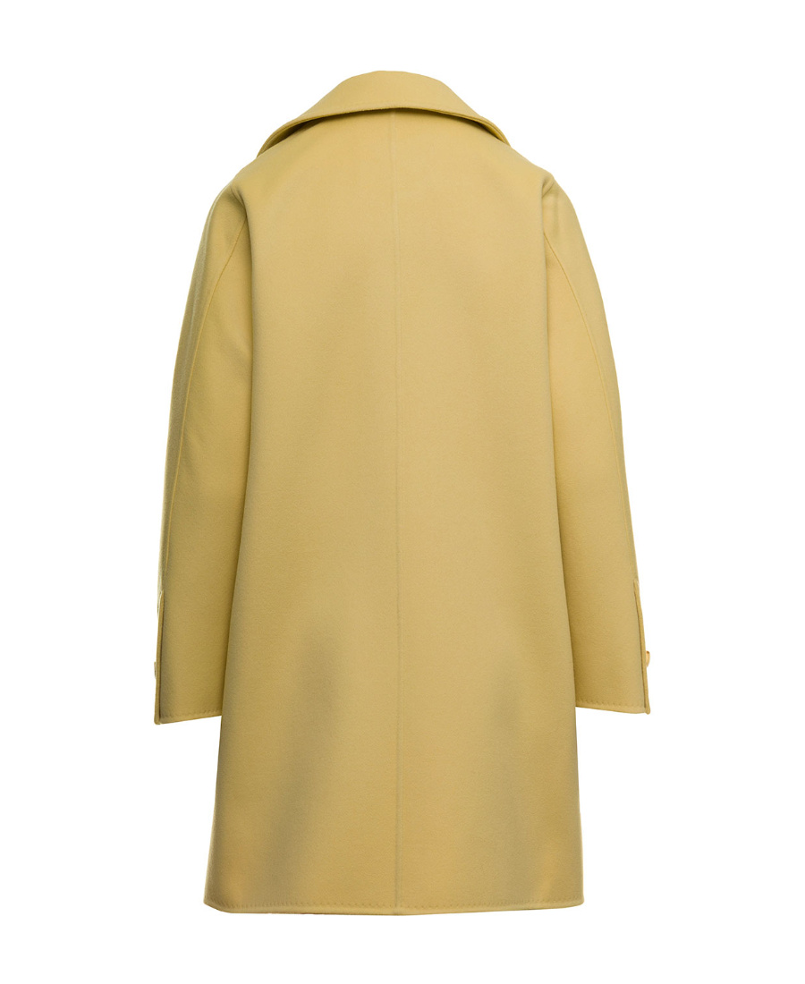 Max Mara Maxmara Womans Beira Wool Blend Yellow Coat In Nude