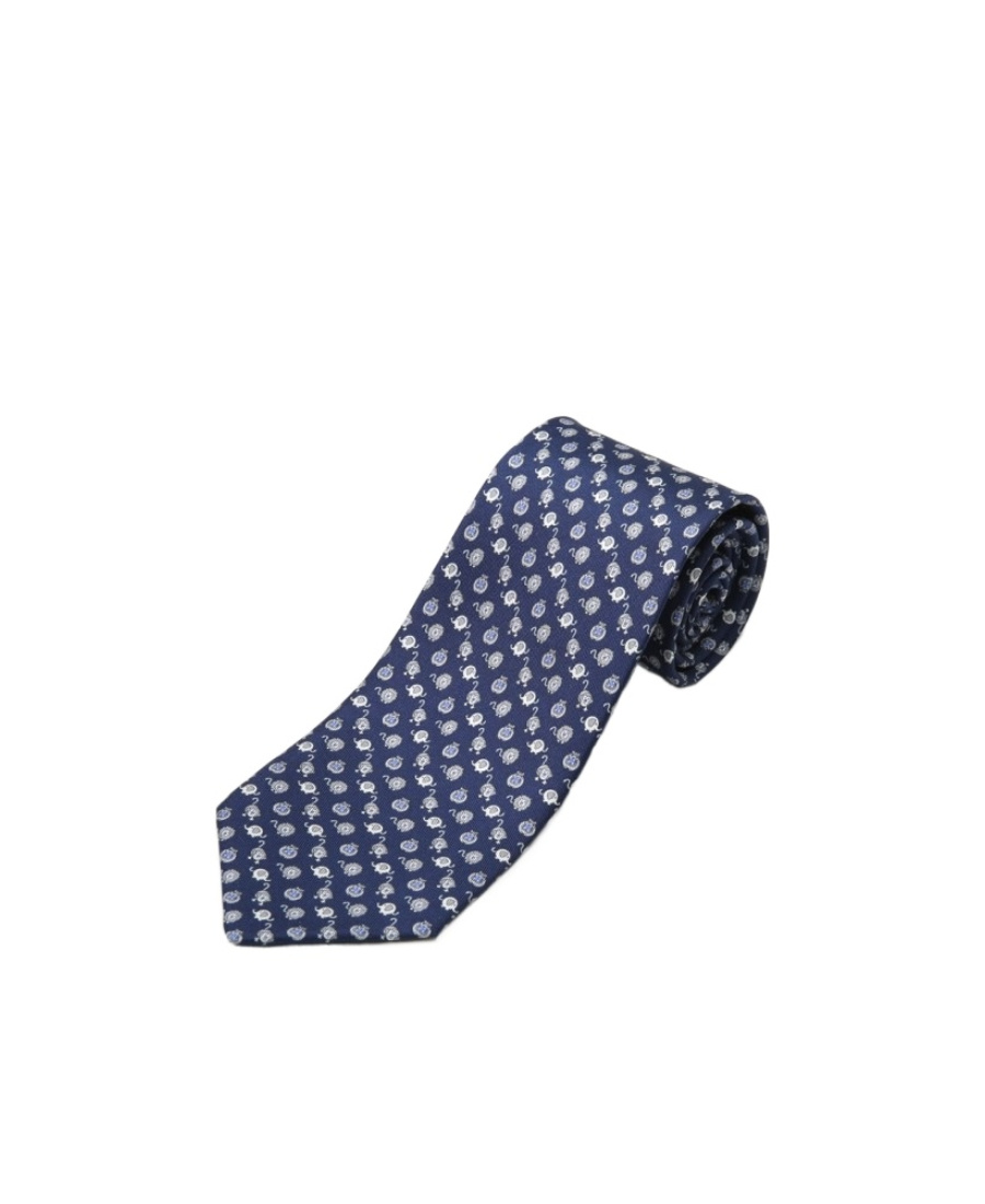 Ferragamo Logo Tie In Blue
