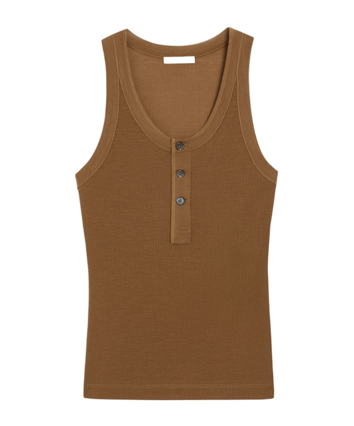 Ami Alexandre Mattiussi Button Placket Knit Vest In Brown