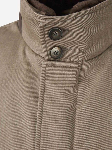 Herno Stand-up Collar Wool Jacket In Nude