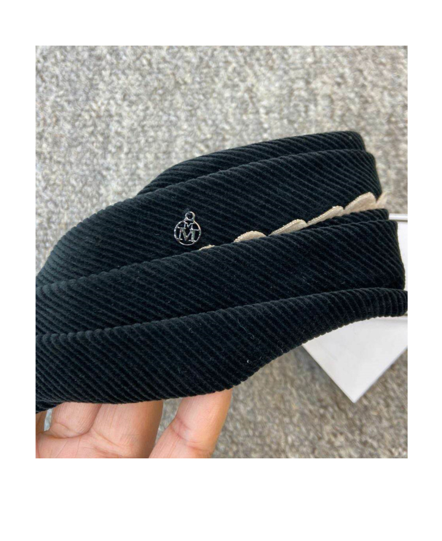 Maison Michel Logo Patch Hair Band In Black