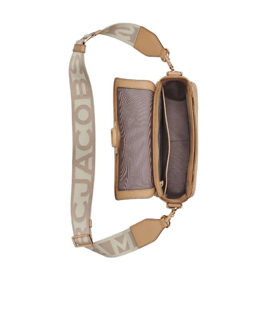 Marc Jacobs The Covered J Marc Camel Leather Saddle Bag In Brown