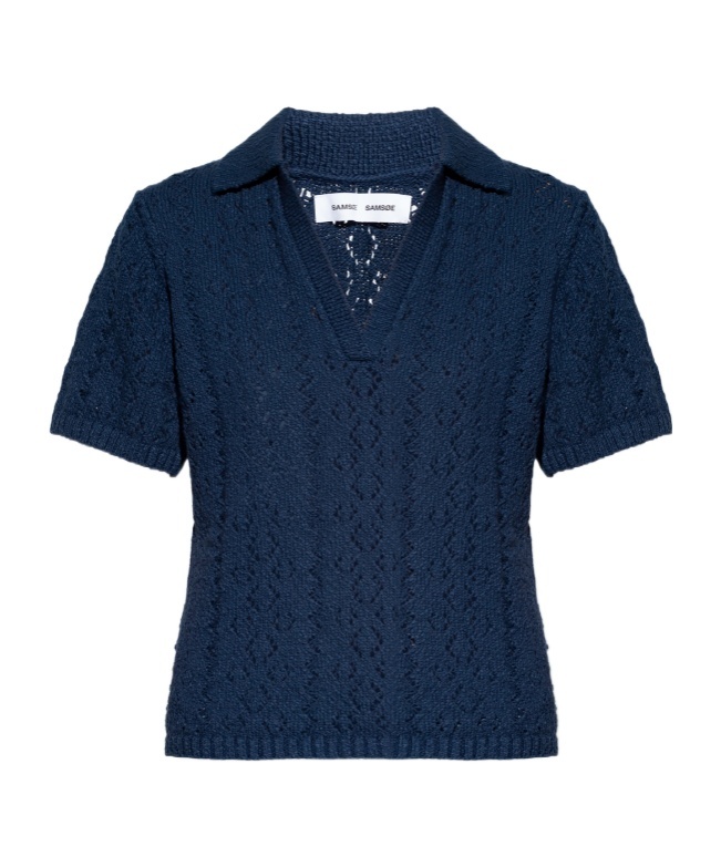 Samsoe & Samsoe Short-sleeved Sweater In Blue