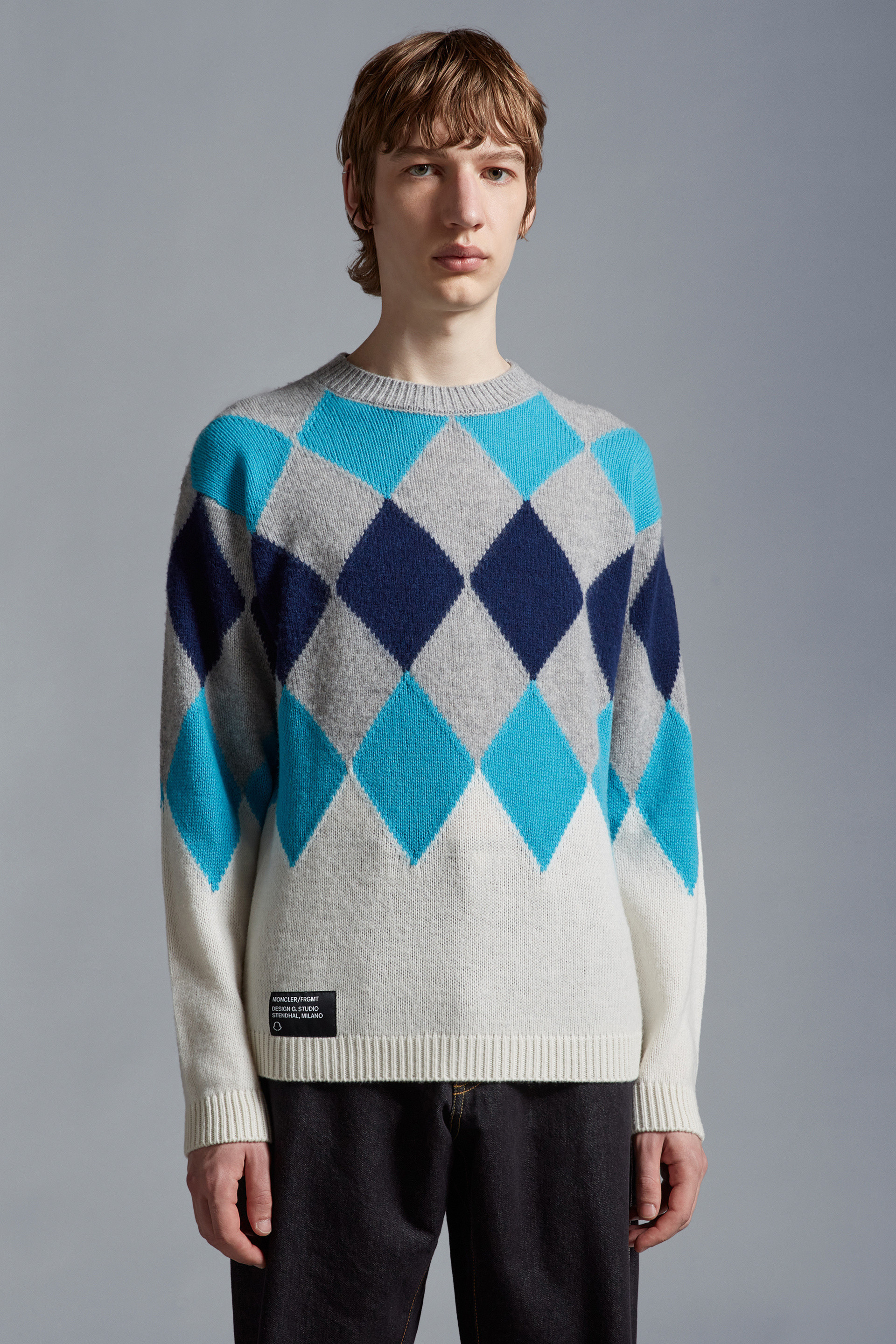MONCLER ARGYLE WOOL CASHMERE JUMPER