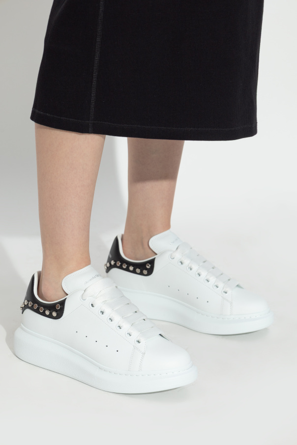 Alexander Mcqueen Stud-embellished Platform Sneakers In White