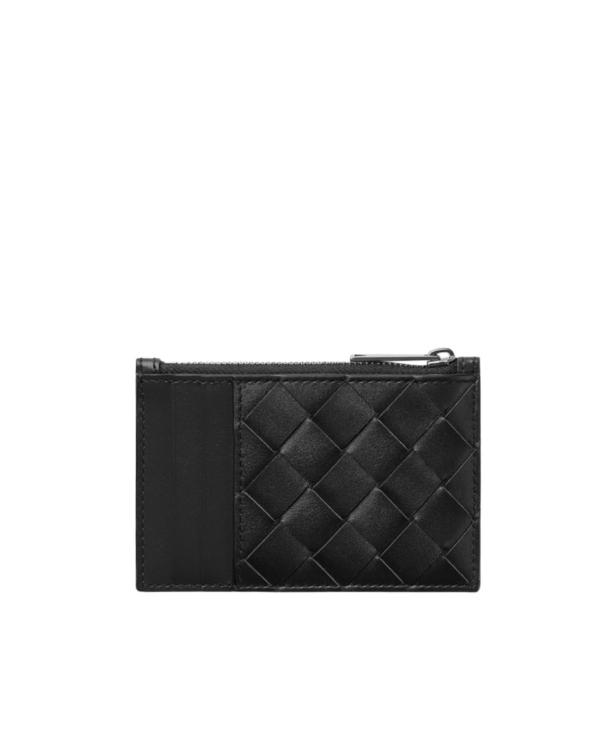 Bottega Veneta Intrecciato Leather Cardholder In Black