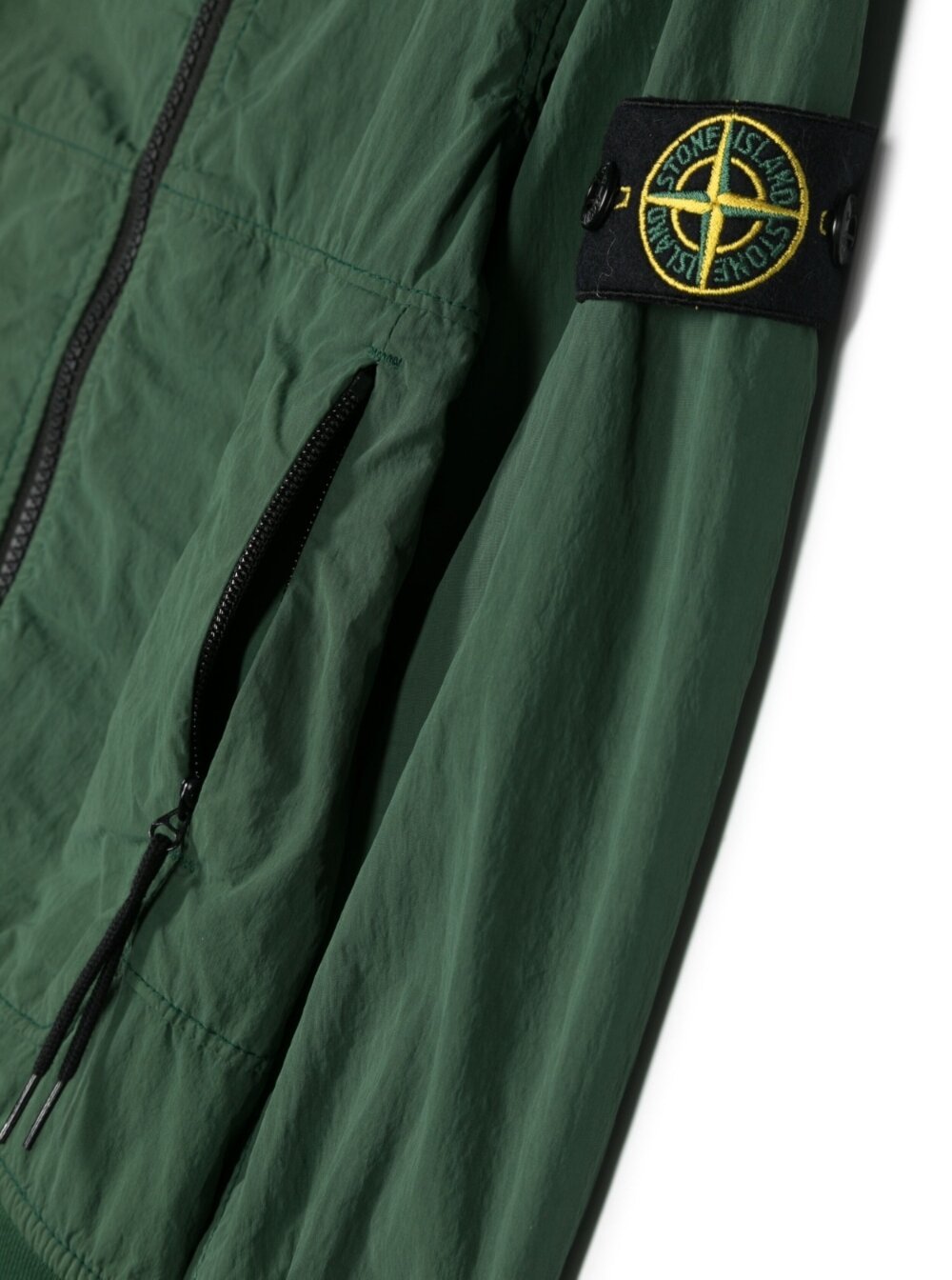STONE ISLAND STONE ISLAND JUNIOR LOGO PATCH ZIP-UP HOODED JACKET