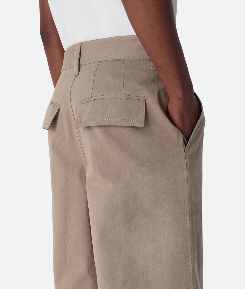 Bottega Veneta Cotton Twill Cargo Pants In Neutral