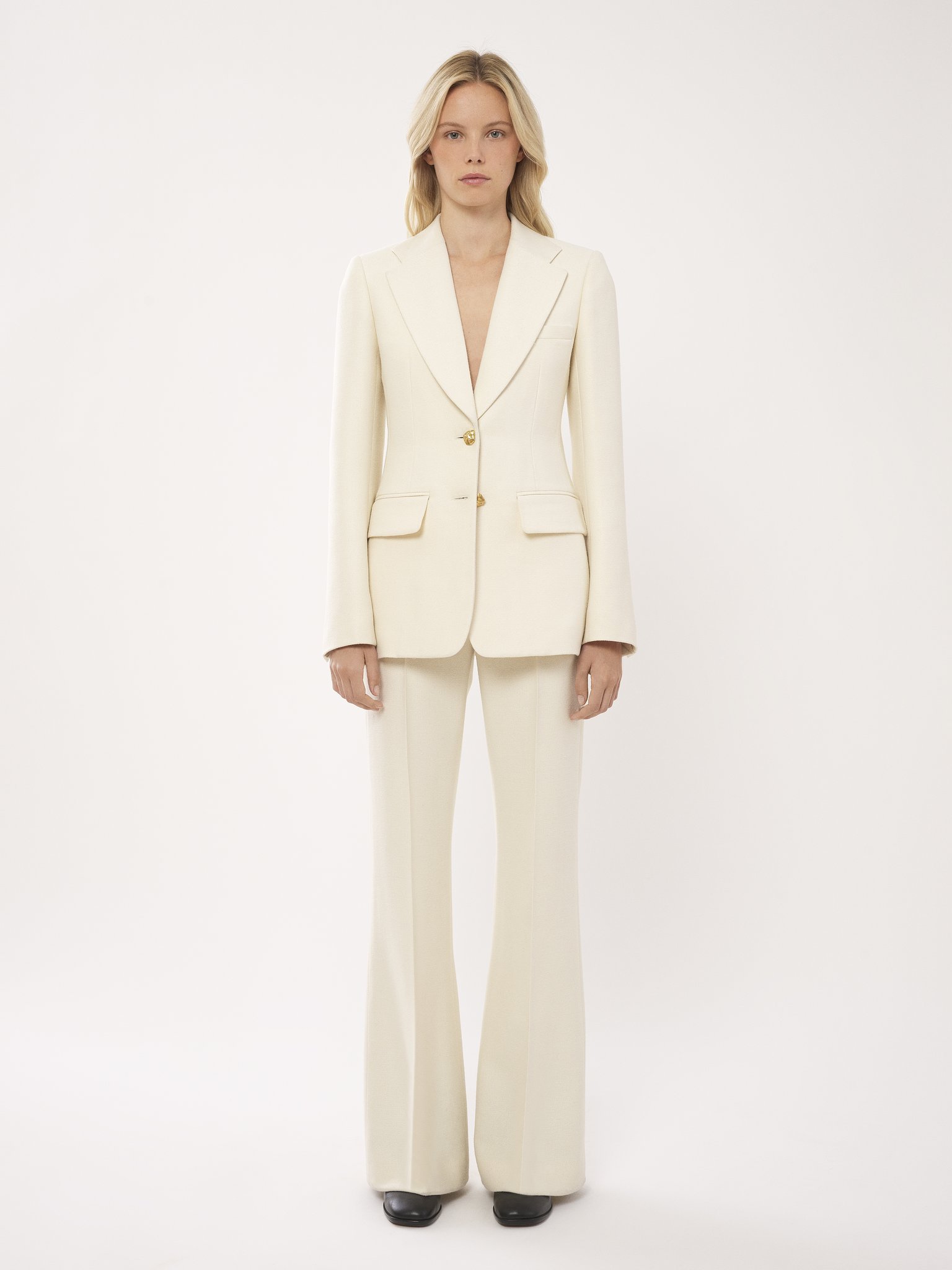 Chloé Embossed-buttons Single-breasted Blazer In White