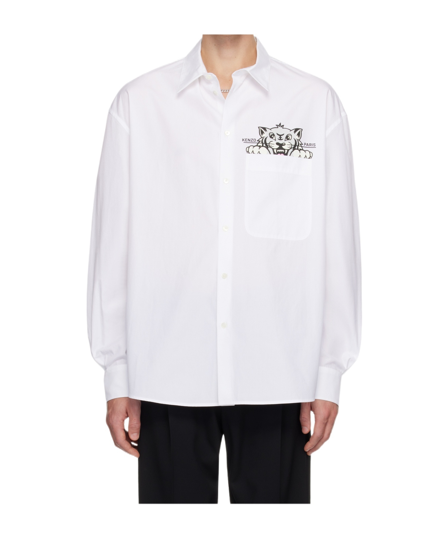 Kenzo Cotton Poplin Shirt In White