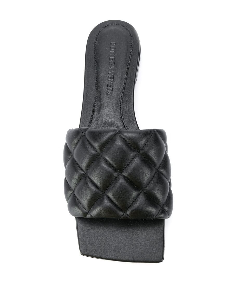 Bottega Veneta Woman Sandals Black Size 11 Soft Leather In Black