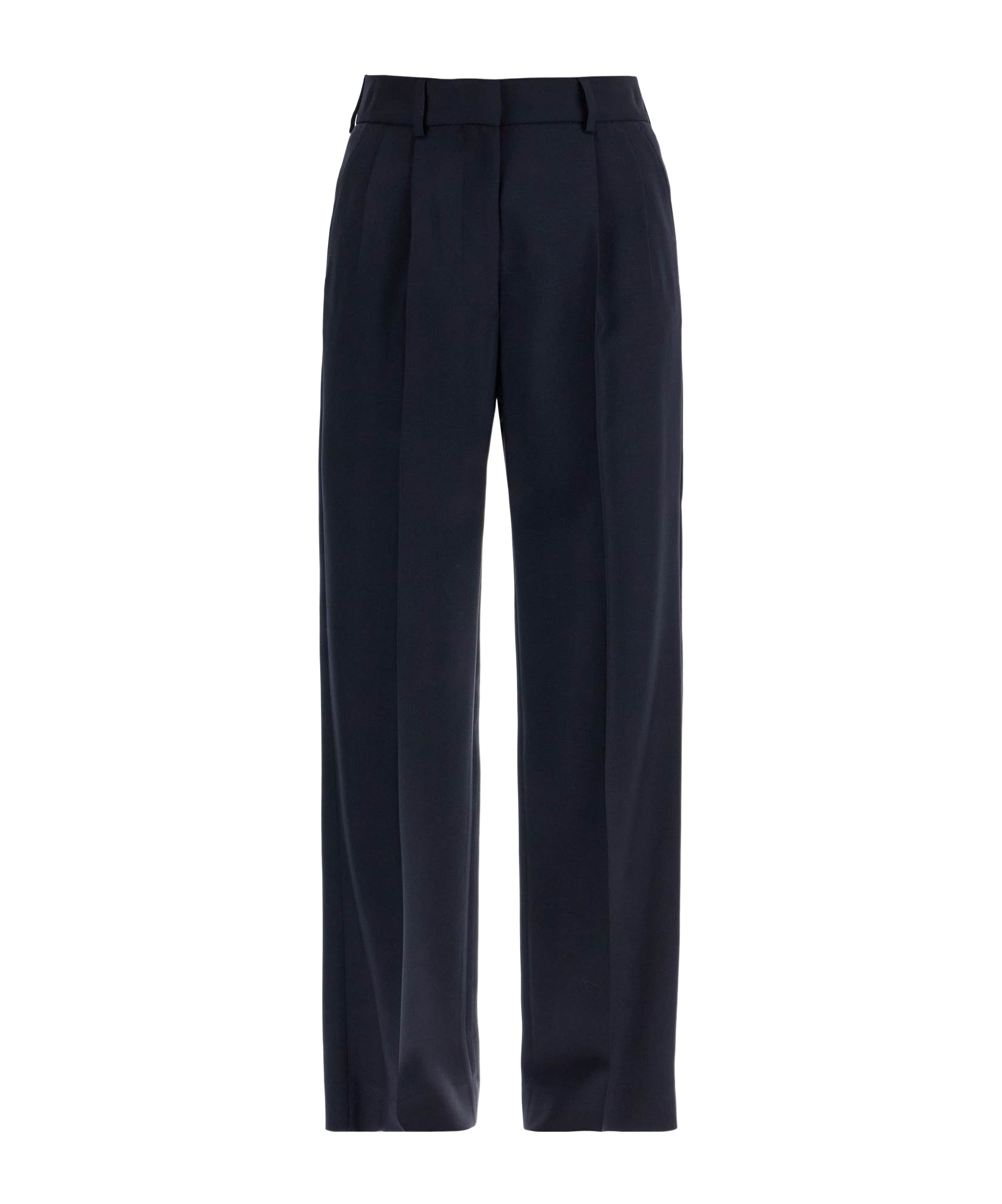 Blazé Milano Navy Blue Virgin Wool And Mohair High-waisted Pants